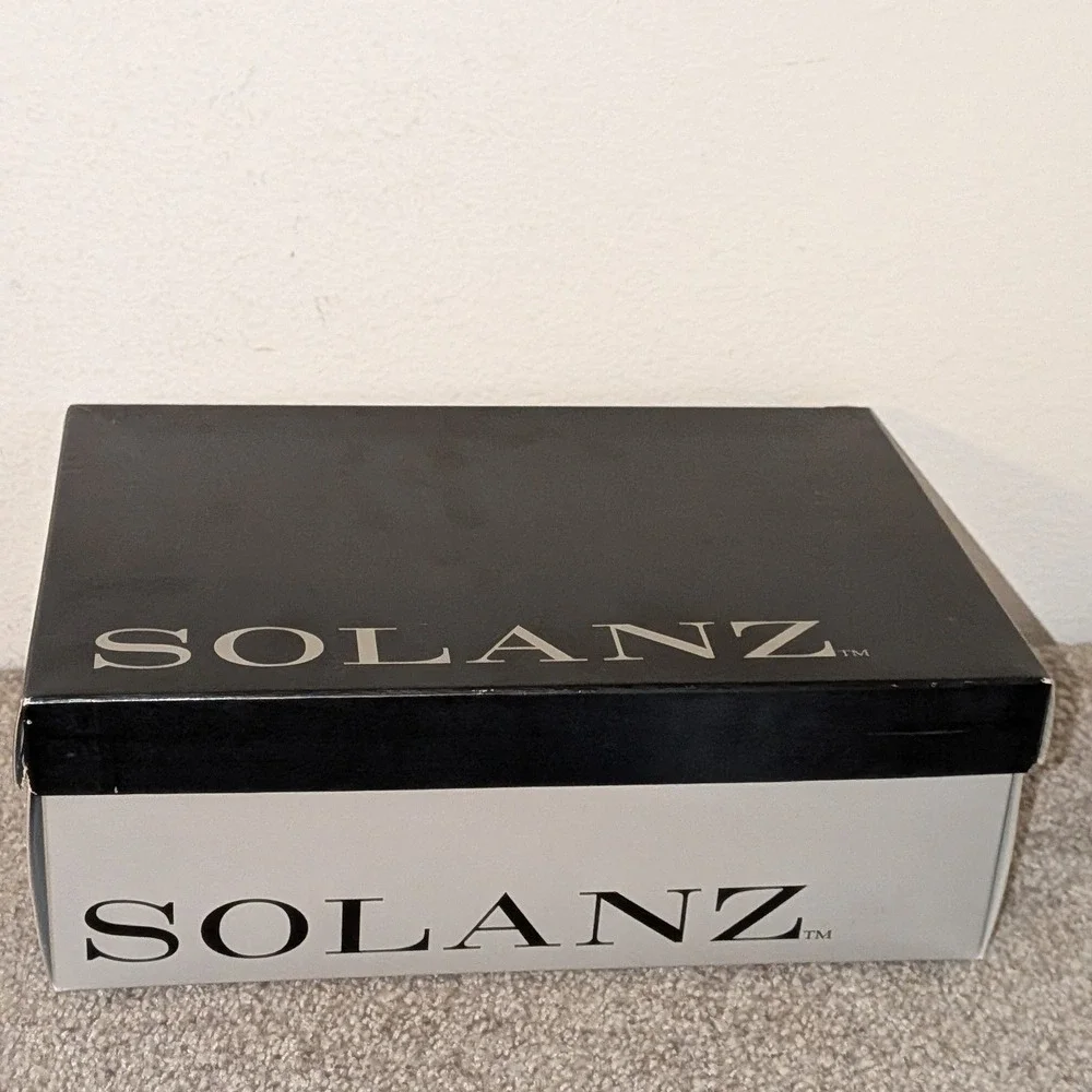 Solanz Trudie 2 Black Wedge Pumps Round Toe Shoes Womens Size 9M ‎ NIB